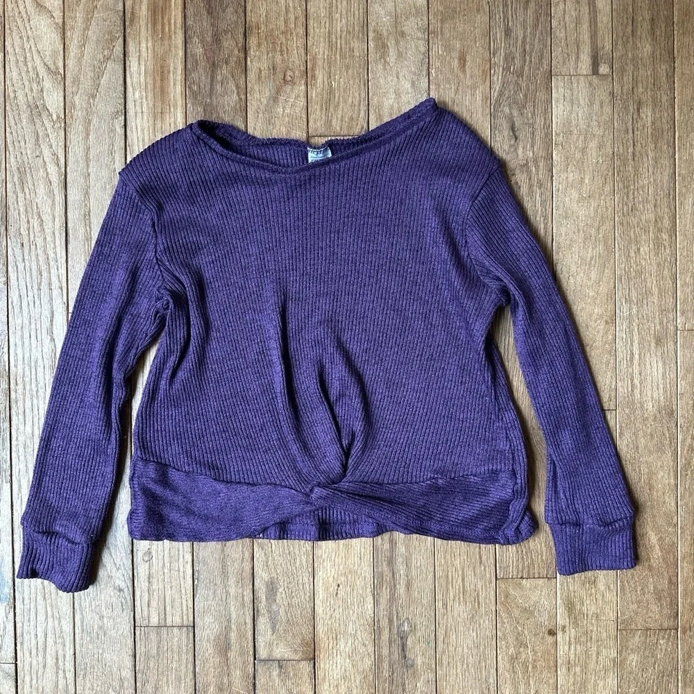 Carter's Girls Set Top Size 8 Deep Purple Twisted Knot Ribbed Knit‎ Casual Chic